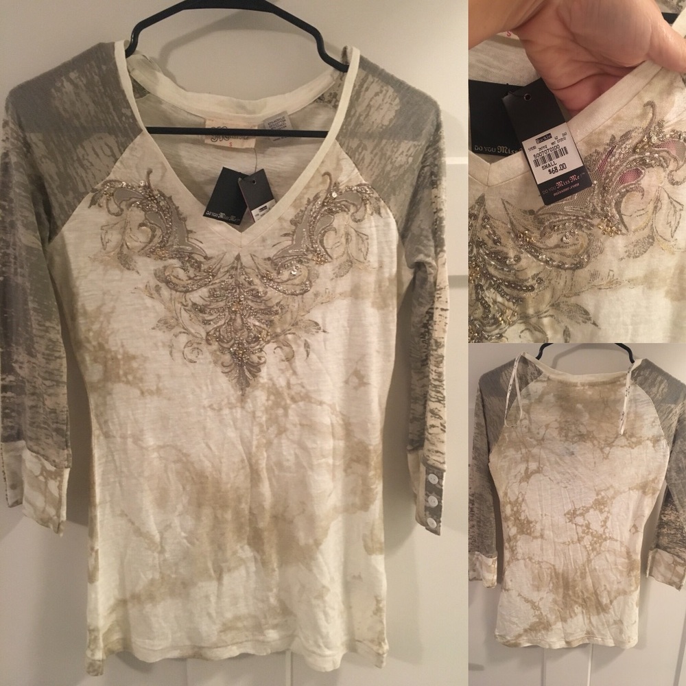 NWT Miss Me 3/4 length sleeve top Size S